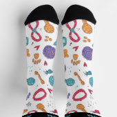 Cute Dog Toys Pattern Puppy Lover Doodle Sokken (Top)