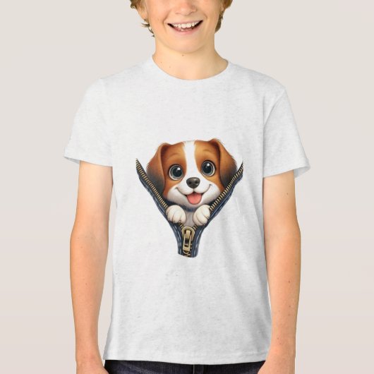 Cute Dog Tri-Blend Shirt (Voorkant)