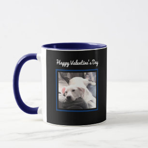 Cute Dog Two Photo Navy Blue Valentijnsdag Mok