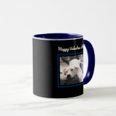 Cute Dog Two Photo Navy Blue Valentijnsdag Mok (Voorkant rechts)