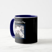 Cute Dog Two Photo Navy Blue Valentijnsdag Mok (Voorkant links)