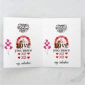 Cute Dog Valentine’s Day Card – “Love You More Kaart (Binnen)