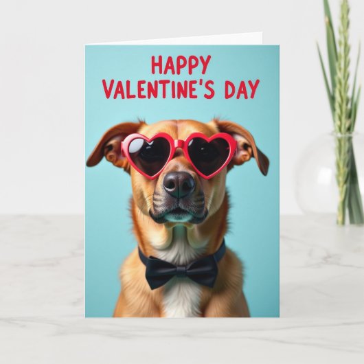 Cute Dog Valentines Day Card Kaart (Voorkant)