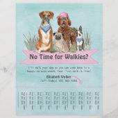 Cute Dog Walker Flyer-scheurblad roze banner Flyer (Voorkant)