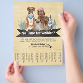 Cute Dog Walker Flyer-scheurplaat zwarte banner Flyer (Hand)