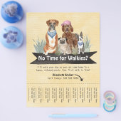 Cute Dog Walker Flyer-scheurplaat zwarte banner Flyer (Enkel)