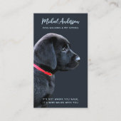 Cute Dog Walker Pet Sitter Puppy Black Labrador Visitekaartje (Voorkant)
