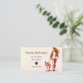 Cute Dog Walker Pet Sitter Visitekaartje (Staand voorkant)