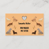 Cute DOG WALKER PET SITTER Visitekaartje (Voorkant)