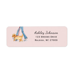 Cute Dog walker Return Address Label