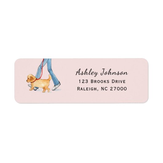 Cute Dog walker Return Address Label (Voorkant)