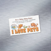 Cute Dog Walking Animal Car Pet Service Magnetisch Visitekaartje (Voorbeeld)