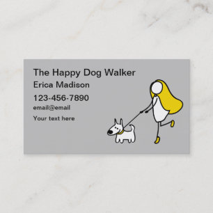 Cute Dog Walking Visitekaartjes
