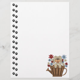 Cute Dog Watering can Letterhead