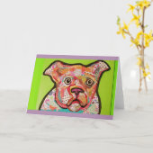 Cute Dog Wenskaart Kaart (Gele Bloem)