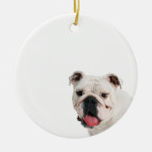 Cute dog white Bulldog Keramisch Ornament (Voorkant)