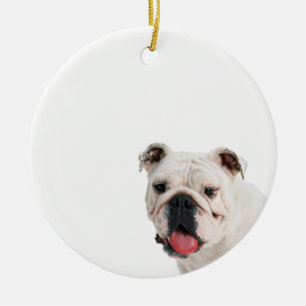 Cute dog white Bulldog Keramisch Ornament