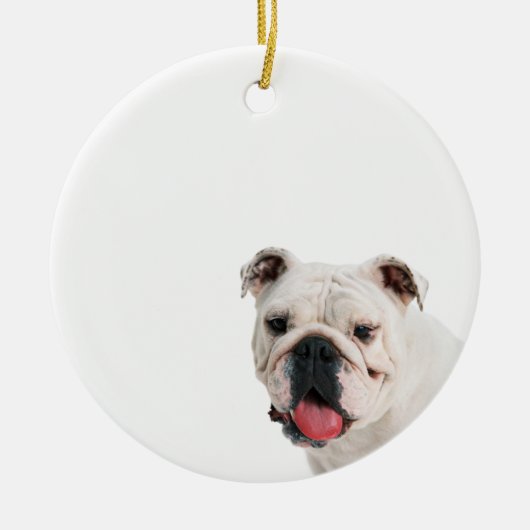 Cute dog white Bulldog Keramisch Ornament (Voorkant)