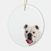 Cute dog white Bulldog Keramisch Ornament (Links)