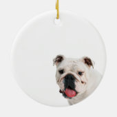 Cute dog white Bulldog Keramisch Ornament (Achterkant)