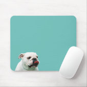 Cute dog white Bulldog Muismat (Met muis)