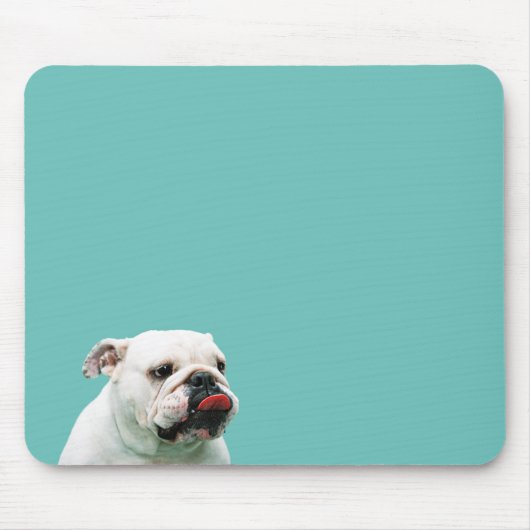 Cute dog white Bulldog Muismat (Voorkant)