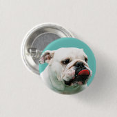 Cute dog white Bulldog Ronde Button 3,2 Cm (Voorkant /achterkant)