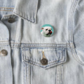 Cute dog white Bulldog Ronde Button 3,2 Cm (In situ)
