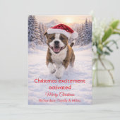 Cute Dog with Christmas Funny Quote | Holiday Card Feestdagenkaart (Staand voorkant)