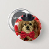 Cute Dog With Hearts Valentine Ronde Button 5,7 Cm (Voorkant /achterkant)
