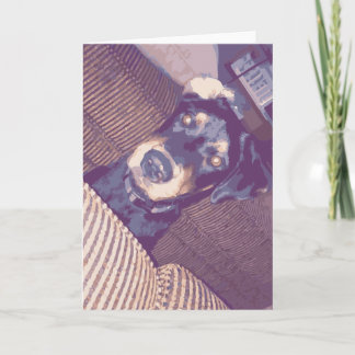 Cute Dog With One Ear Flipped Back Rottweiler Kaart