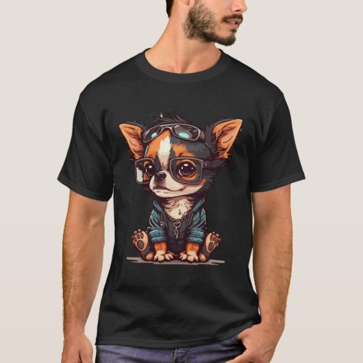 Cute Dog with Sunglasses  1 T-shirt (Voorkant)