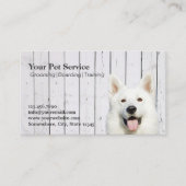 Cute Dog Wood Stripes Pet Salon Grooming Visitekaartje (Voorkant)