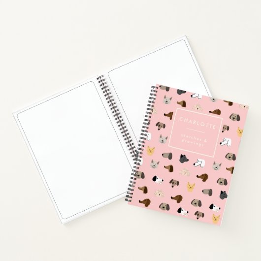 Cute Dog wordt geconfronteerd met roze, speciaal o Notitieboek (Binnen)