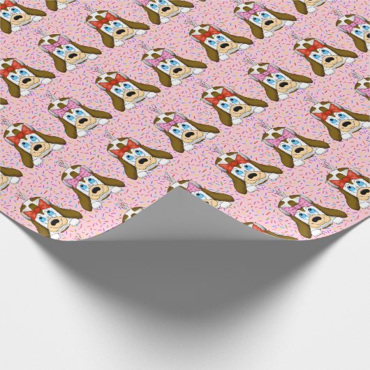 Cute Dog Wrapping Paper Cadeaupapier (Hoek)
