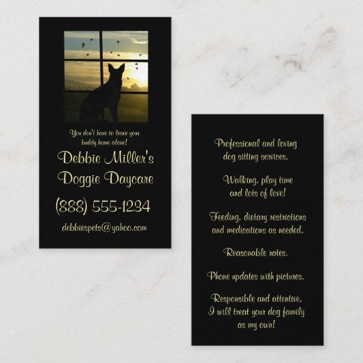 Cute Doggie Daycare Visitekaartje (Voorkant / Achterkant)