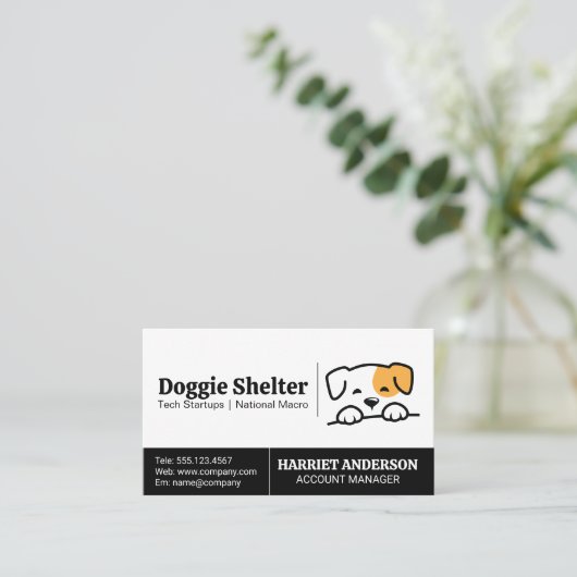 Cute Doggie Logo Visitekaartje (Staand voorkant)