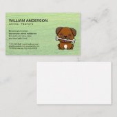 Cute Doggie met bot | Gras Visitekaartje (Voorkant / Achterkant)