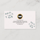 Cute Doggies Crisscross Cyan Pet Sitter Visitekaartje (Achterkant)