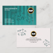 Cute Doggies Crisscross Cyan Pet Sitter Visitekaartje (Voorkant / Achterkant)