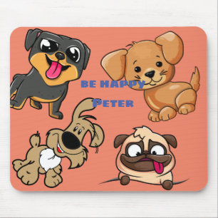 Cute Doggy Cartoon Style personaliseren Muismat