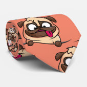 Cute Doggy Cartoon Style personaliseren Stropdas (Opgerold)