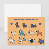Cute Doggy Design met naam aanpassen Briefkaart (Voorkant / Achterkant)
