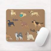 Cute Doggy Design met naam aanpassen Muismat (Met muis)