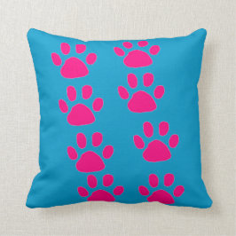 CUTE DOGGY PAW PRINT SIERKUSSENNEN - PINK GIFTS KUSSEN