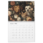Cute Dogs and Cats Floral Garden Wall Kalender (Jan 2026)