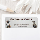 Cute dogs and cats look up Personalized Etiket (Insitu)