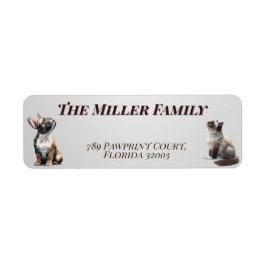 Cute dogs and cats look up Personalized Etiket