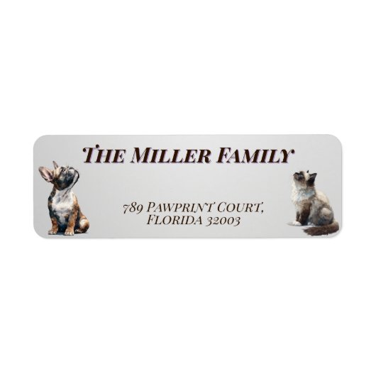 Cute dogs and cats look up Personalized Etiket (Voorkant)