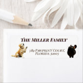 Cute dogs and cats look up Personalized Etiket (Insitu)